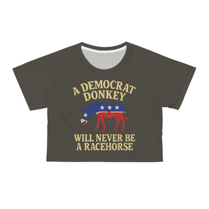 "A Democrat Donkey", Political Crop Tee (Zambeze Plains Grey)