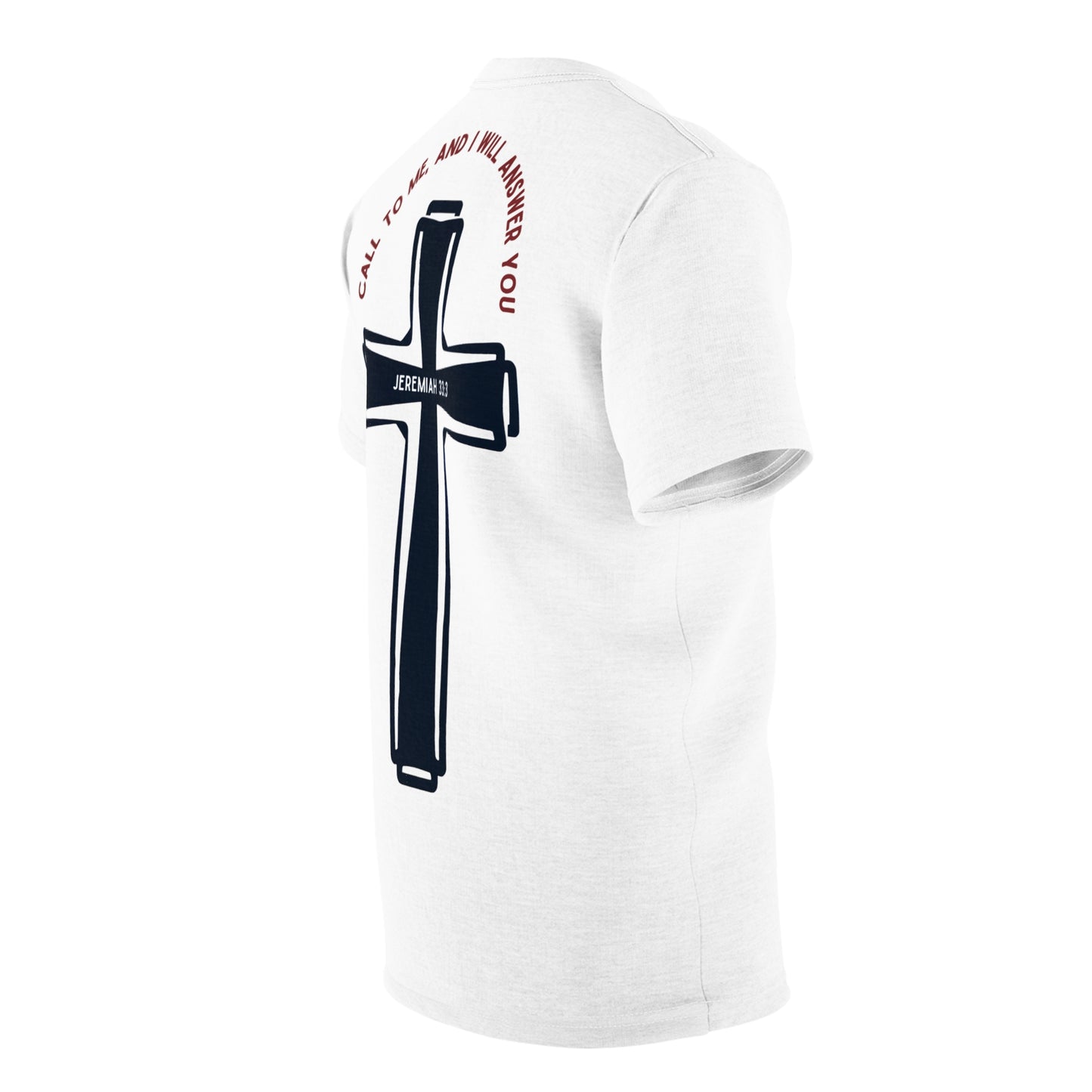 "Call to Me - Jeremiah 33:3" #01, Unisex Tee (Linen White)