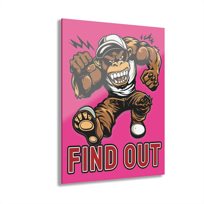 "Find Out", Acrylic Wall Prints (French Cleat Hanging) (Fluorescent Hot Pink)