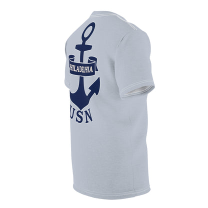 "USN Anchor", Unisex T-shirt (Bulkhead Grey)
