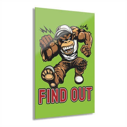 "Find Out", Acrylic Wall Prints (French Cleat Hanging) (Chartreuse Green)