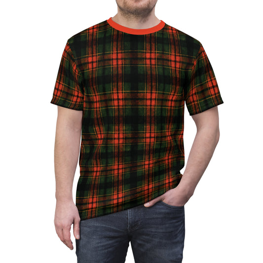 "Kilmor Brieve Tartan", Unisex Tee (Brieve Red Collar)