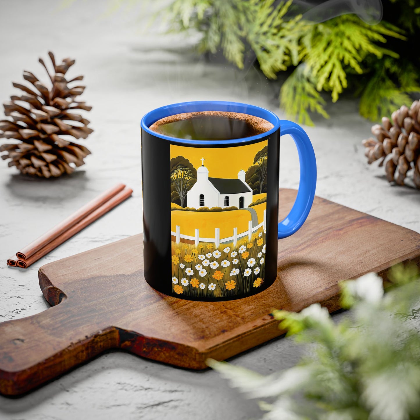 "Eaglais a’ Bhuidhe (Gaelic) - The Church of Golden Hope (English)", Colorful Mugs (11oz & 15oz)