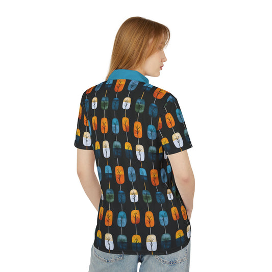 "Skyroot Grove", Unisex Polo Shirt (Turquoise Collar)