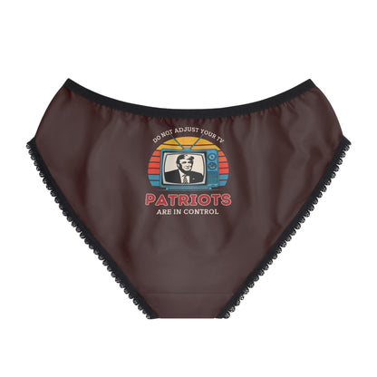 "Patriots are in Control" #01, Women's Briefs (Mahogany)