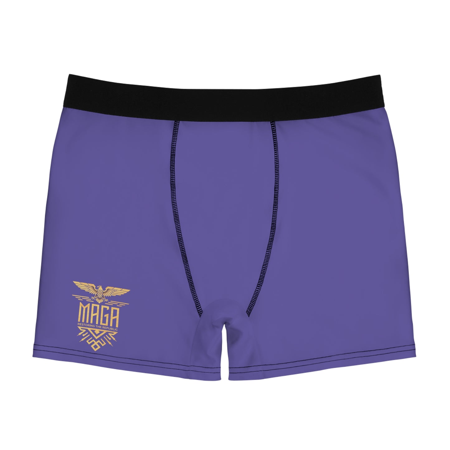 "MAGA Restoring the Republic" #02, Men's Boxer Briefs (Purple Blue)