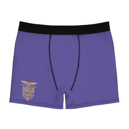 "MAGA Restoring the Republic" #02, Men's Boxer Briefs (Purple Blue)