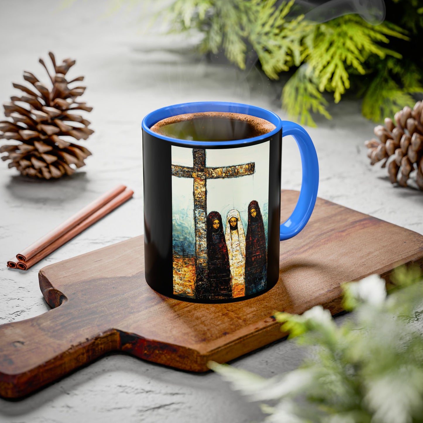 "At-the-Foot of the Cross - John 19:25", Colorful Mugs (11oz & 15oz)