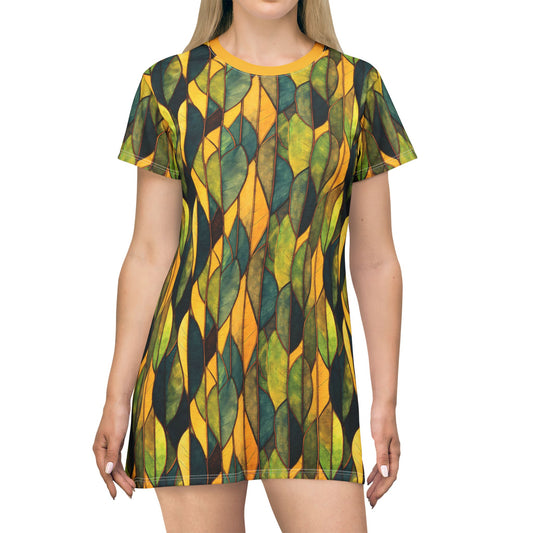 "Inner Grove", T-Shirt Dress (Amber Collar)