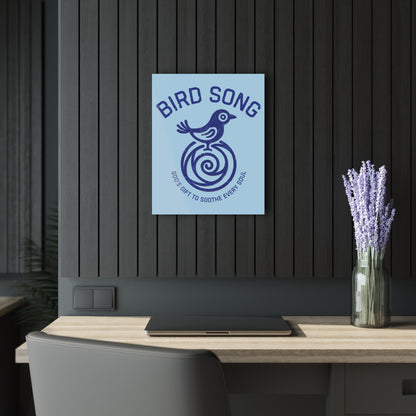 "Bird Song", Christian Acrylic Wall Prints (French Cleat Hanging) (Boy Blue)