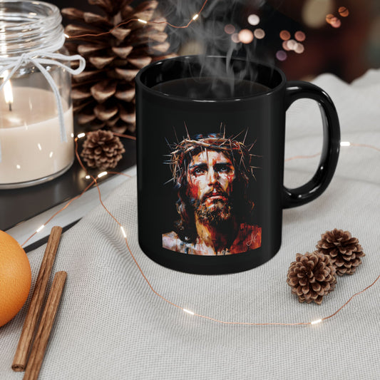 "Crown of Thorns", Black Mug (11oz & 15oz)
