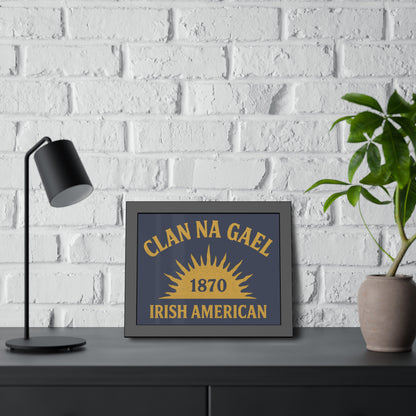 "Clan na Gael - Irish American", Framed Paper Poster (Blue Burka Grey)
