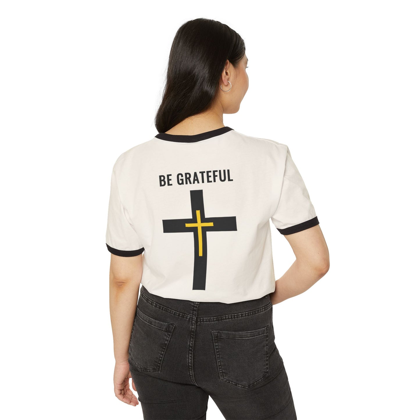 "Be Grateful", Unisex Cotton Ringer T-Shirt