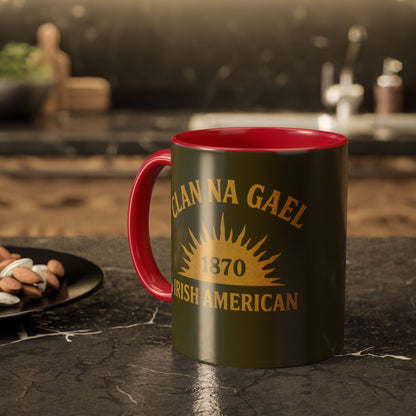 "Clan na Gael - Irish American", Colorful Mugs (11oz, 15oz) (Fianna Green)