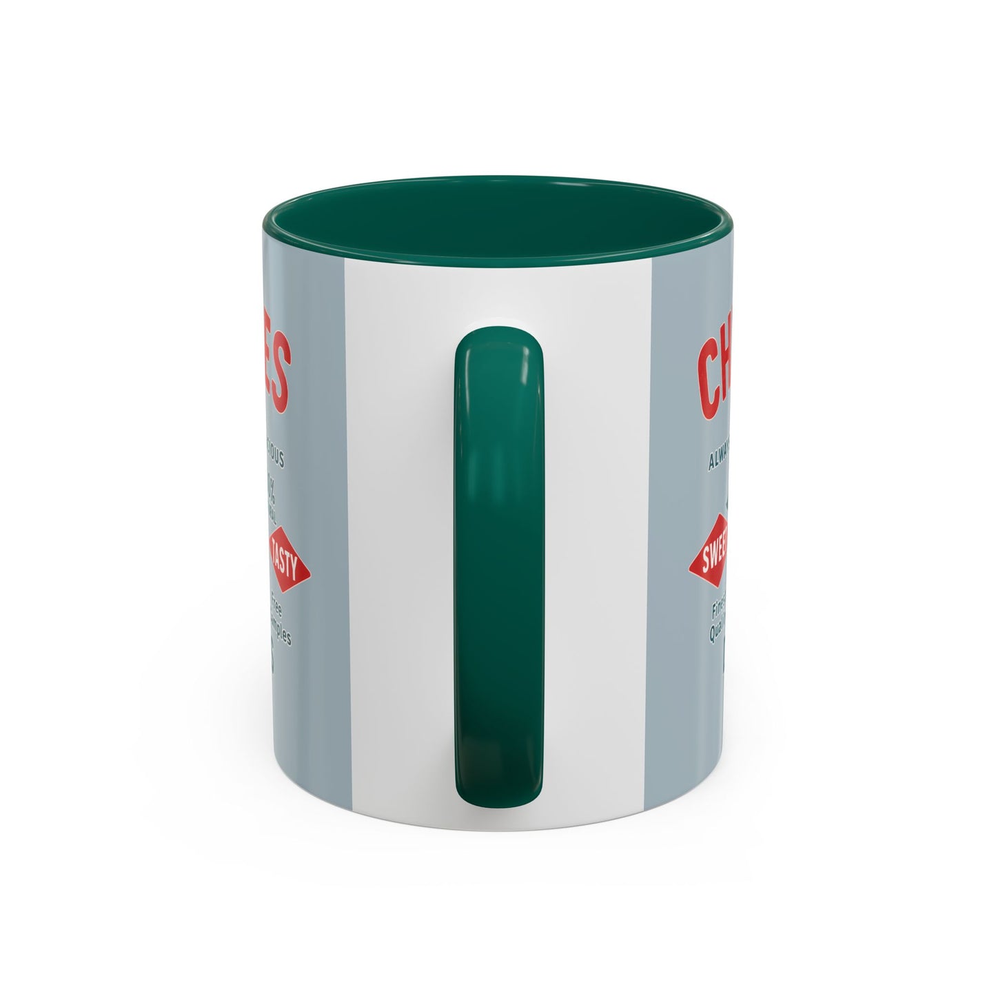 "Delicious Cherries", Colorful Mugs (11oz, 15oz) (Washed Silver-Blue)