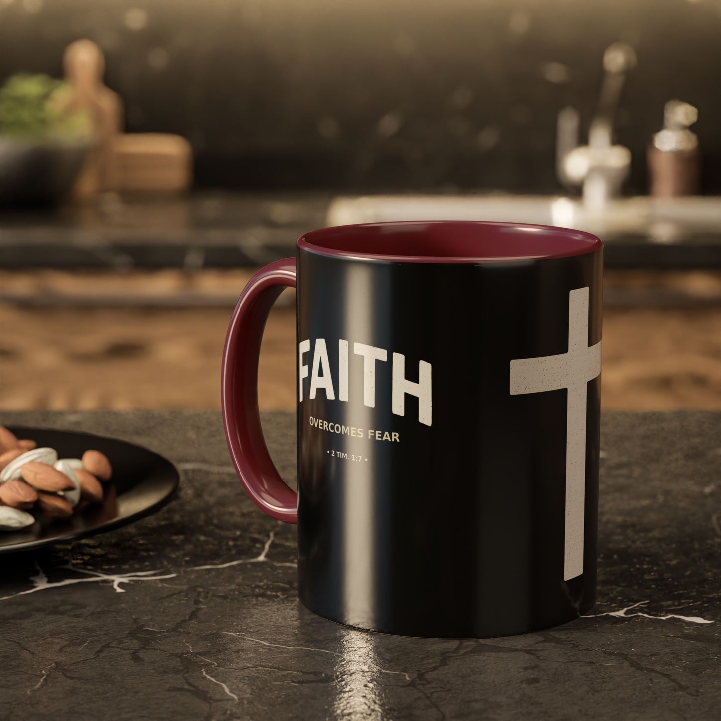 "Faith Overcomes Fear", Colorful Mugs (11oz, 15oz)