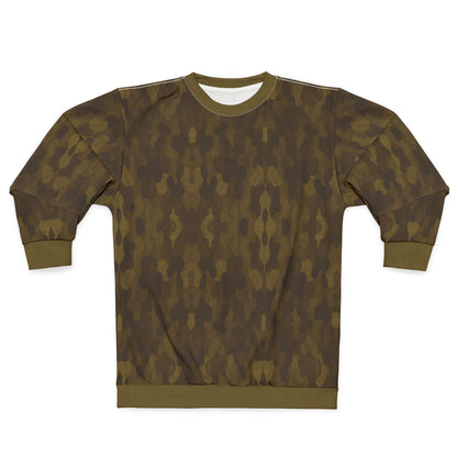 "Swamp Recon Camouflage", Unisex Sweatshirt (Bogbrush Olive Cuffs and Collar)
