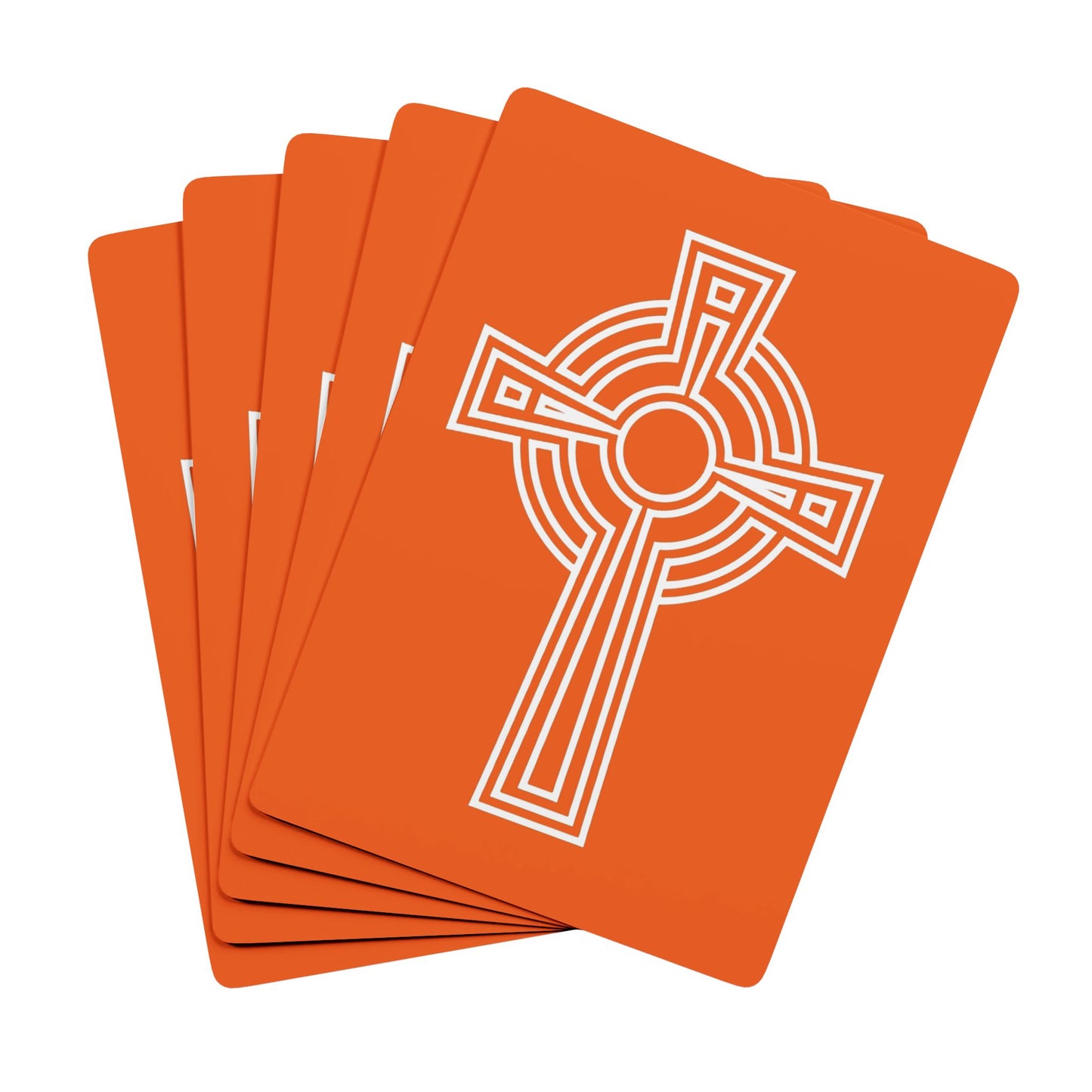 "A Simple High Cross", Christian Playing Cards (Lava Orange)