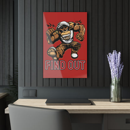 "Find Out", Acrylic Wall Prints (French Cleat Hanging) (Mid Scarlet)