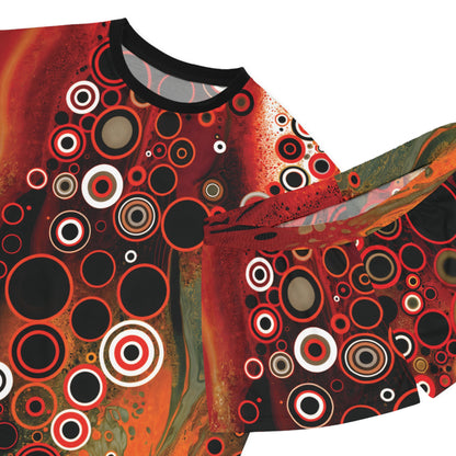 "Abstract #08", Women's Short Pajama Set (White or Black Collar)