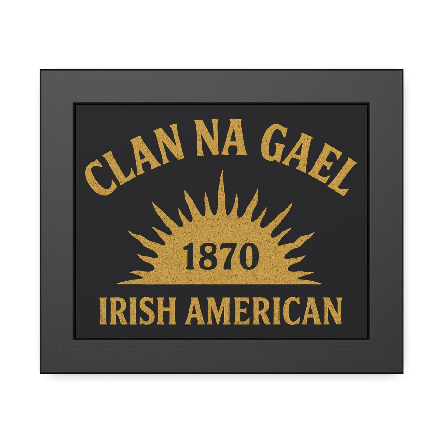 "Clan na Gael - Irish American", Framed Paper Poster (Raven Black)
