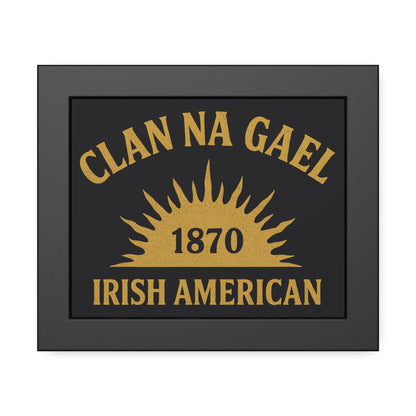 "Clan na Gael - Irish American", Framed Paper Poster (Raven Black)