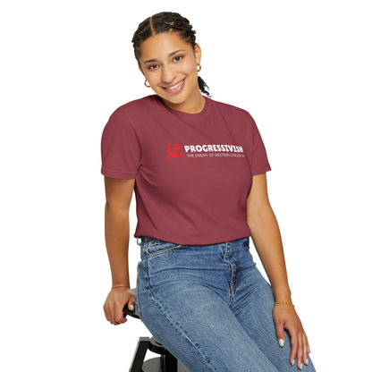 "Progressivism - Enemy of Western Civilization", Unisex T-shirt (Dark Colors)