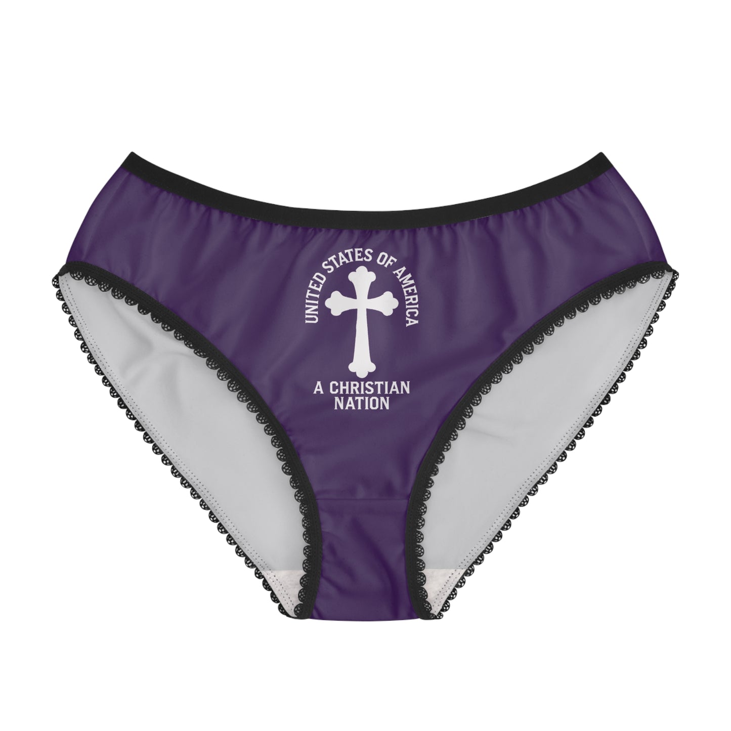 "USA - A Christian Nation" #04, Women's Briefs (Quandong Plum)