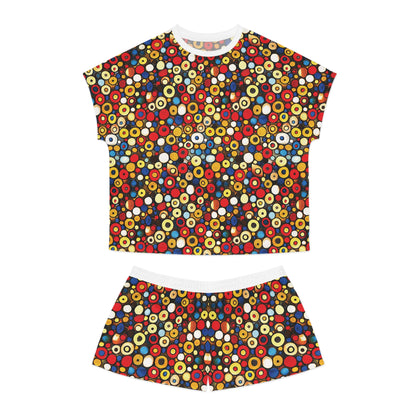 "Bits and Bobs", Fine Art Women's Short Pajama Set (White Collar)