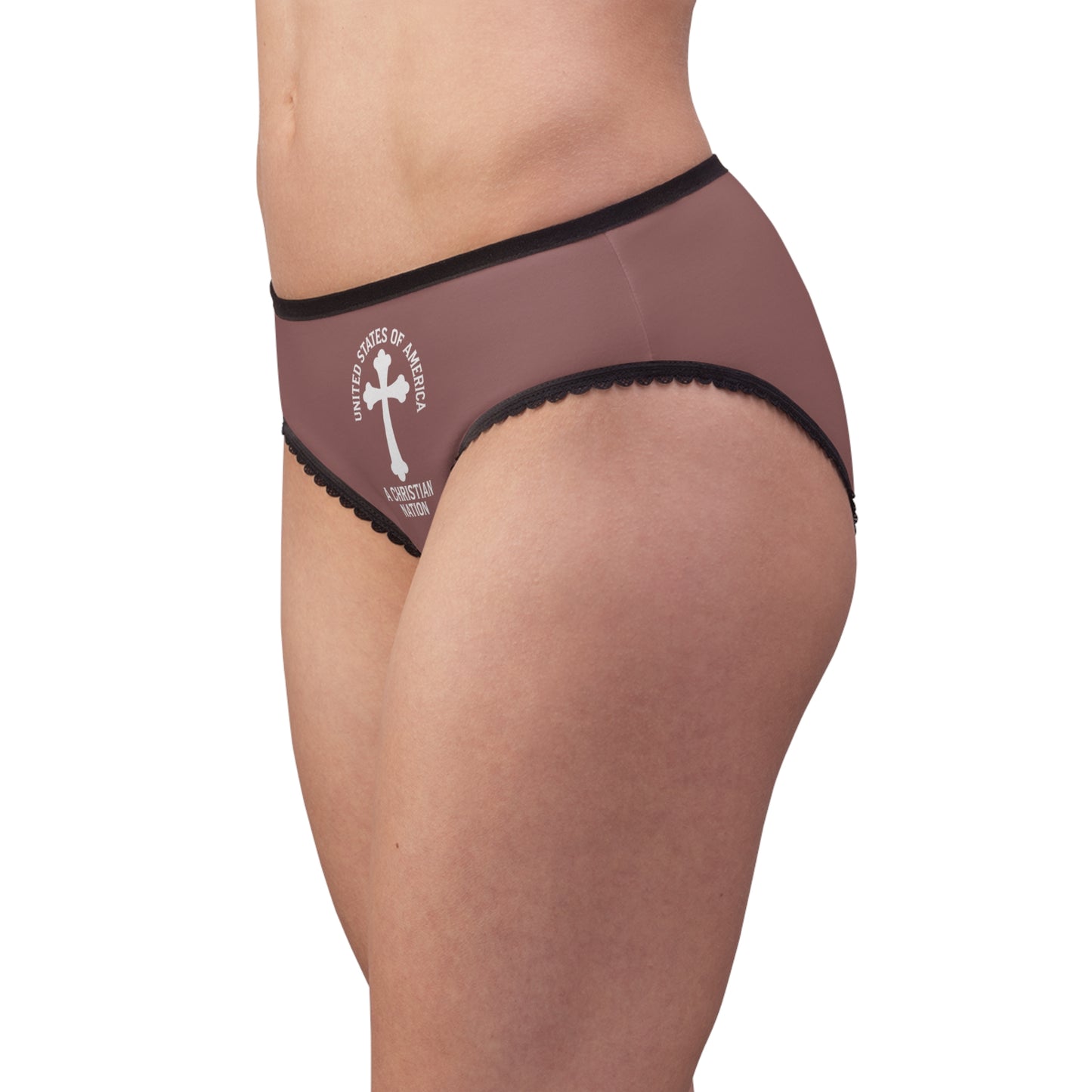"USA - A Christian Nation" #04, Women's Briefs (Copper Rose)