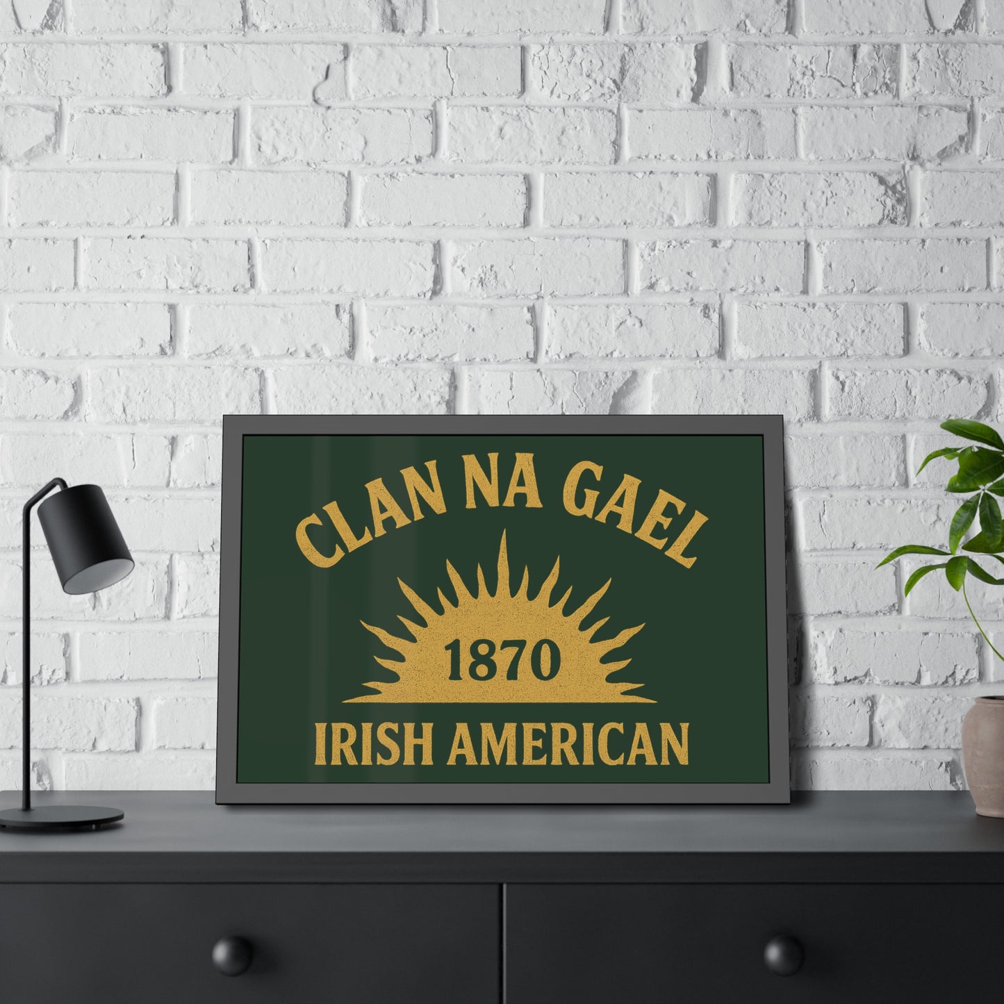 "Clan na Gael - Irish American", Framed Paper Poster (Fenian Green)