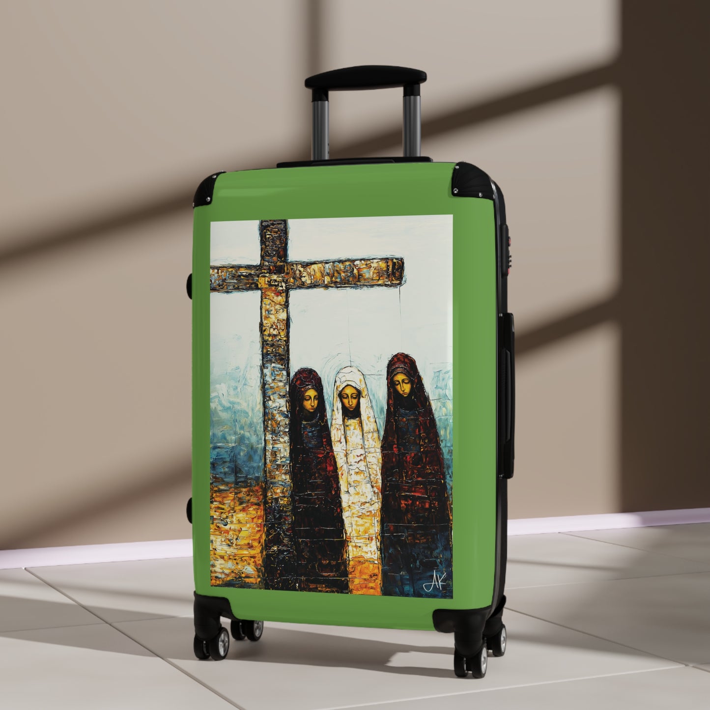 "At-the-Foot of the Cross - John 19:25", Suitcases (Light Green)