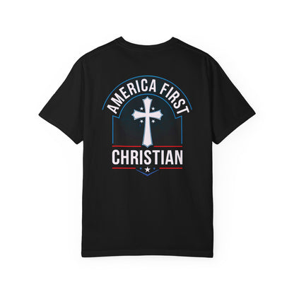 "America First - Christian" #02, Unisex Black T-shirt