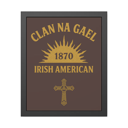 "Clan na Gael - Irish American", Framed Paper Poster (Wild Boar Brown)