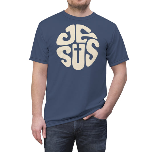 "Retro Jesus", Unisex T-shirt (Signature Blue)