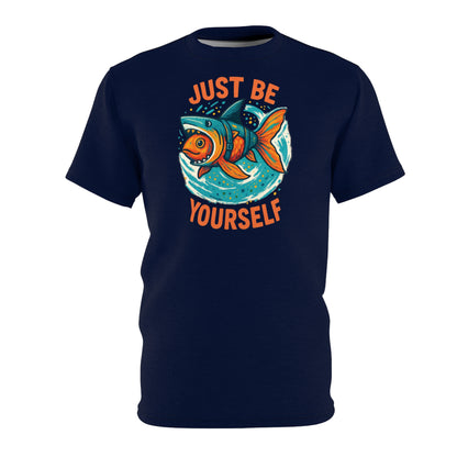 "Just Be Yourself", Unisex T-shirt (Deep Cove Blue)