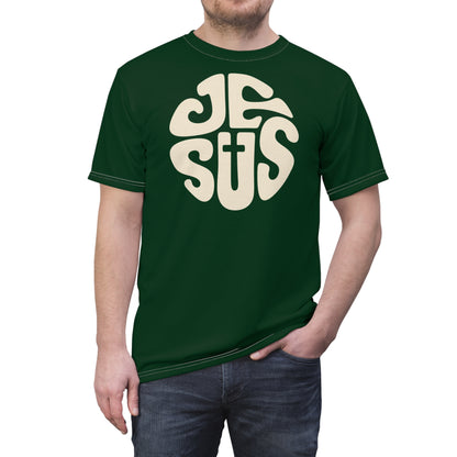 "Retro Jesus", Unisex T-shirt (Monsoon Green)