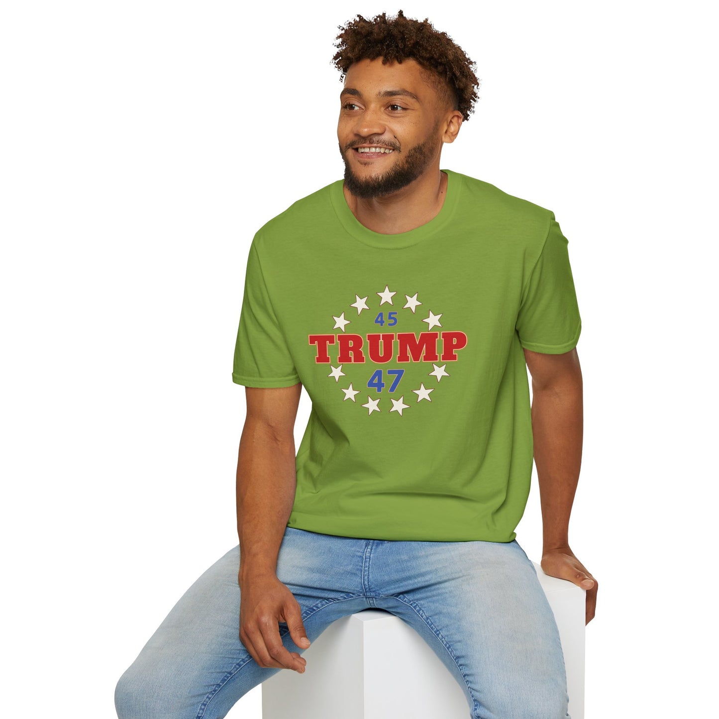 "Trump 45-47 Circle of Stars", Unisex Softstyle T-Shirt