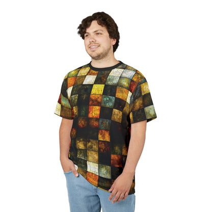 "Wood Block Pattern" #01, Fine Art Unisex T-Shirt (Mossblack Collar)