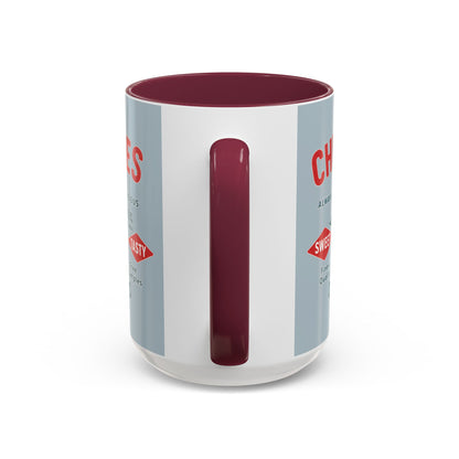 "Delicious Cherries", Colorful Mugs (11oz, 15oz) (Washed Silver-Blue)
