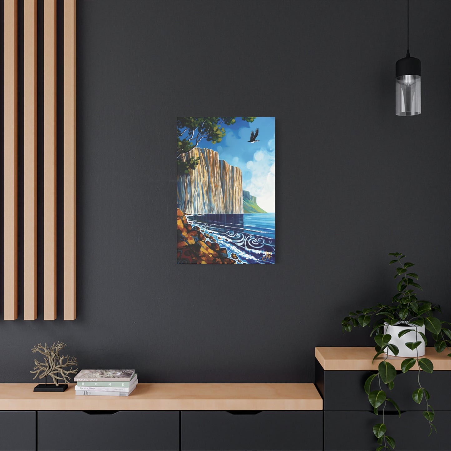 "Sky Kin IV – Gannet Over the Quiet Sound", Fine Art Matte Canvas, Stretched, 1.25"