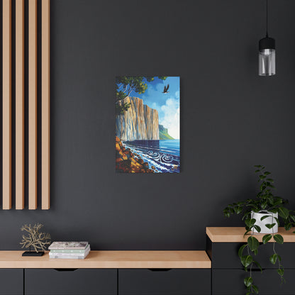 "Sky Kin IV – Gannet Over the Quiet Sound", Fine Art Matte Canvas, Stretched, 1.25"