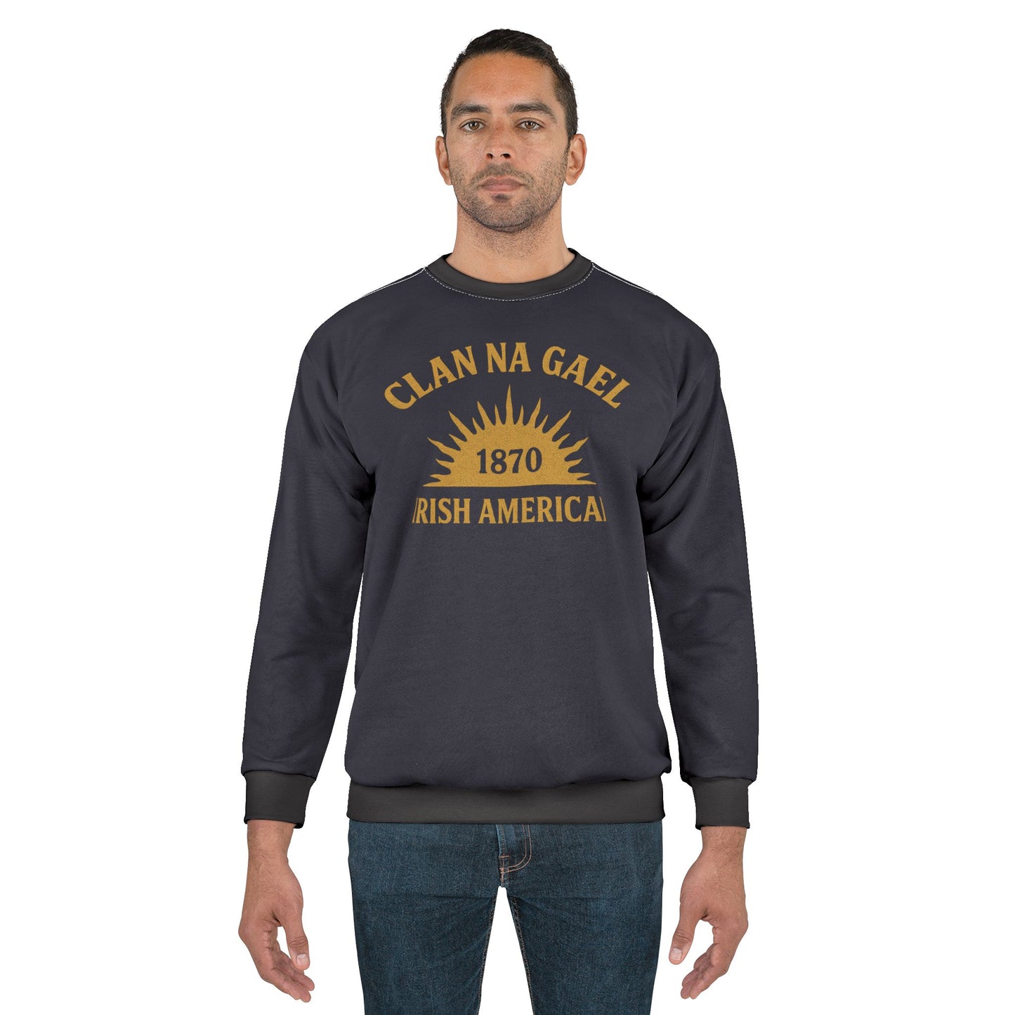 "Clan na Gael - Irish American", Unisex Sweatshirt (Black Rock Blue)