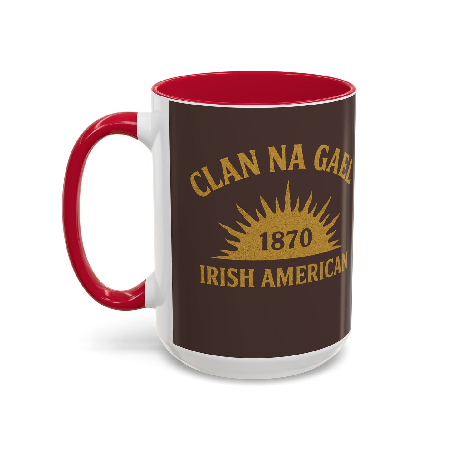 "Clan na Gael - Irish American", Colorful Mugs (11oz, 15oz) (Wild Boar Brown)