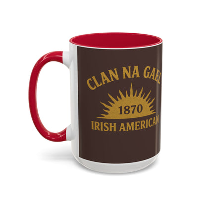 "Clan na Gael - Irish American", Colorful Mugs (11oz, 15oz) (Wild Boar Brown)