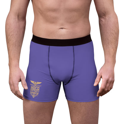 "MAGA Restoring the Republic" #02, Men's Boxer Briefs (Purple Blue)
