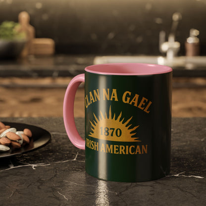 "Clan na Gael - Irish American", Colorful Mugs (11oz, 15oz) (Fenian Green)