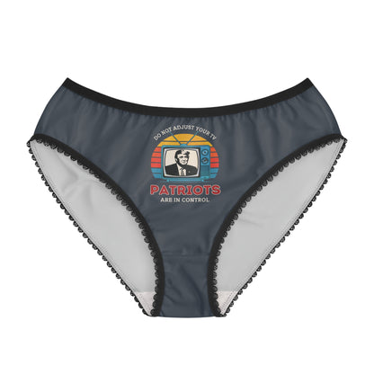 "Patriots are in Control" #01, Women's Briefs (Hearthstone Grey)