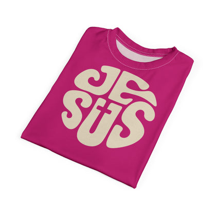 "Retro Jesus", Unisex T-shirt (Barbie Pink)