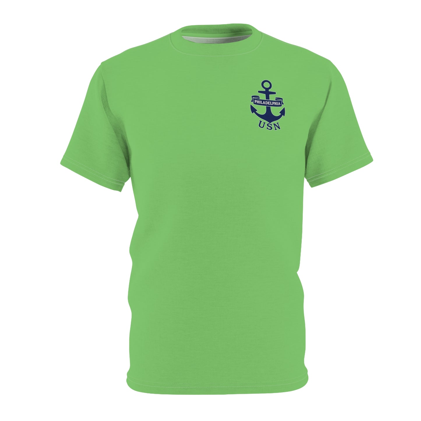 "USN Anchor", Unisex T-shirt (Bottle Glass Light)